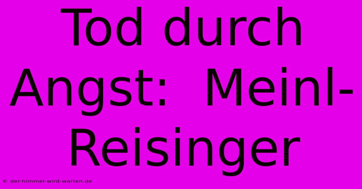 Tod Durch Angst:  Meinl-Reisinger