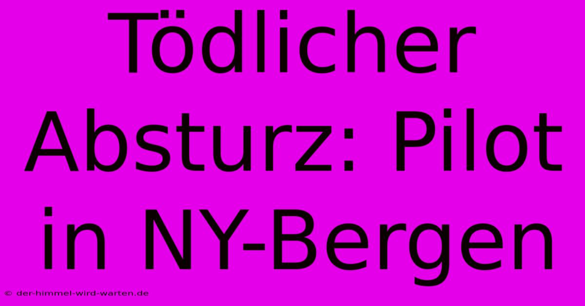 Tödlicher Absturz: Pilot In NY-Bergen