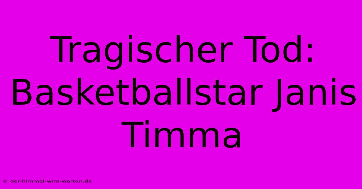 Tragischer Tod: Basketballstar Janis Timma