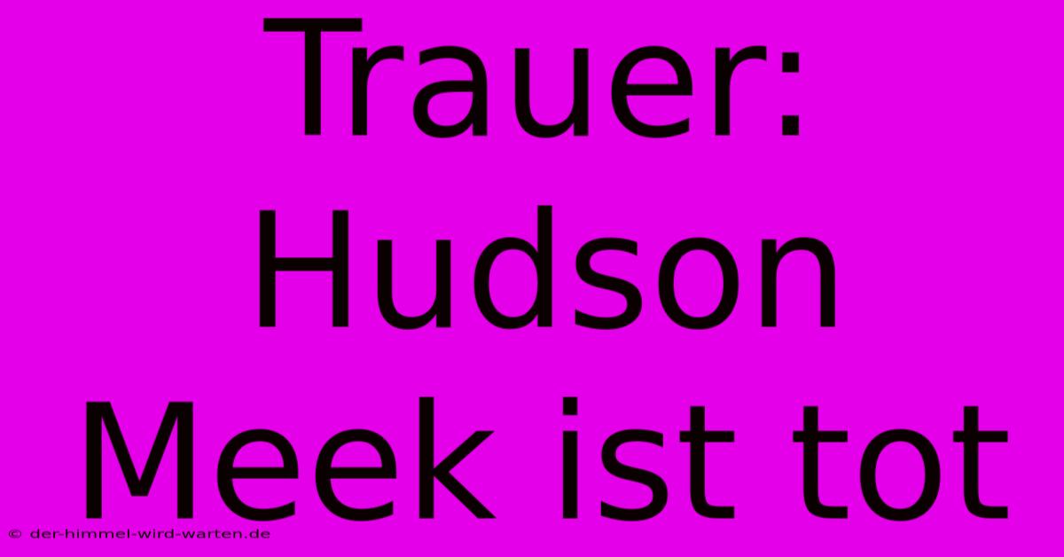 Trauer: Hudson Meek Ist Tot