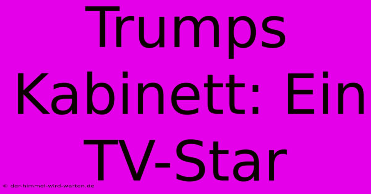 Trumps Kabinett: Ein TV-Star