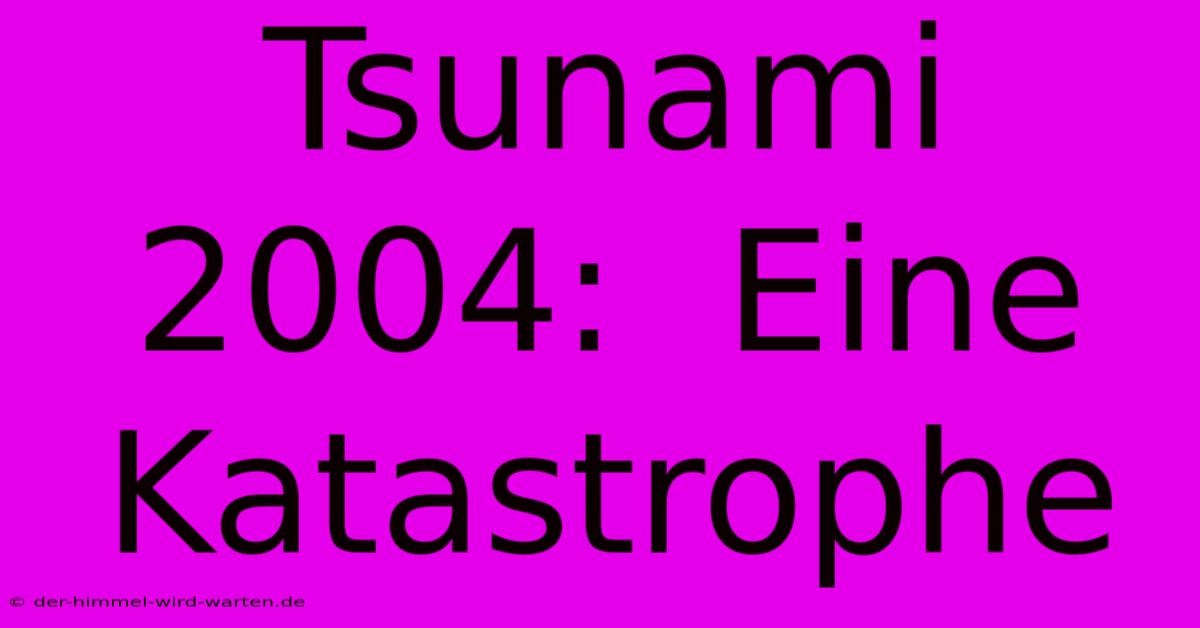 Tsunami 2004:  Eine Katastrophe