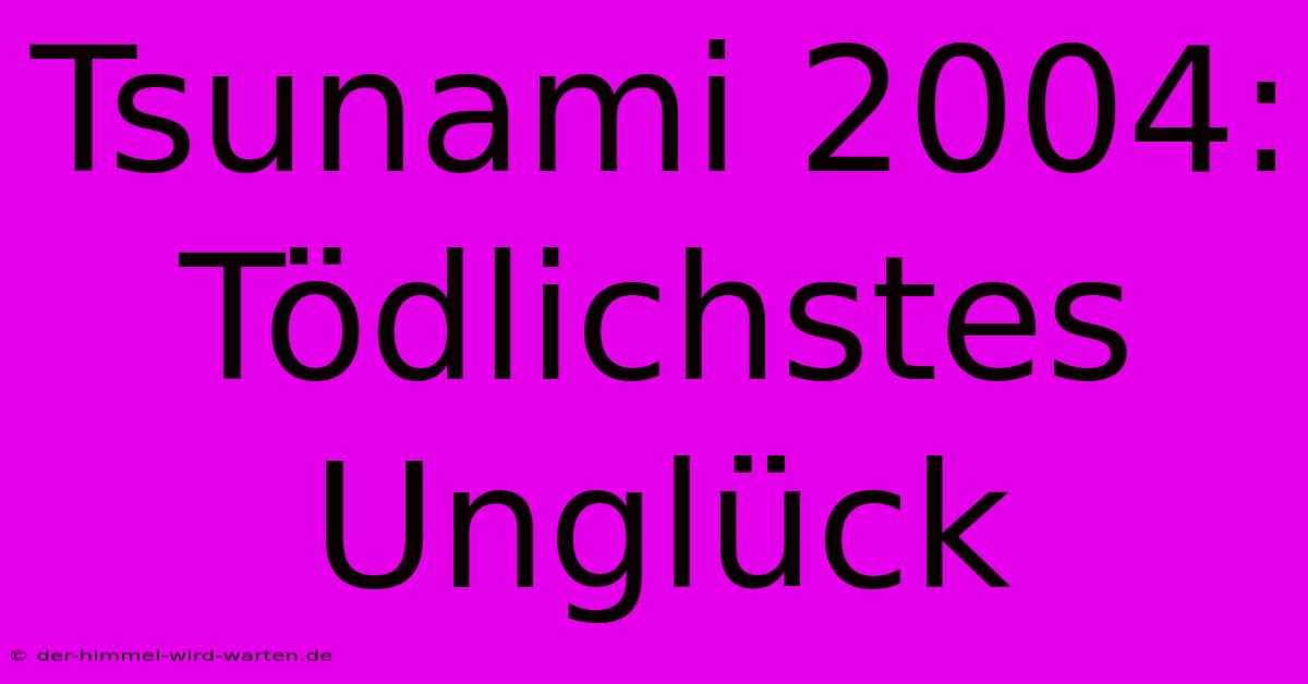 Tsunami 2004:  Tödlichstes Unglück