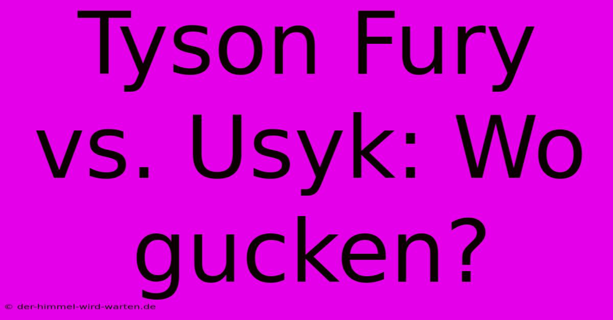 Tyson Fury Vs. Usyk: Wo Gucken?