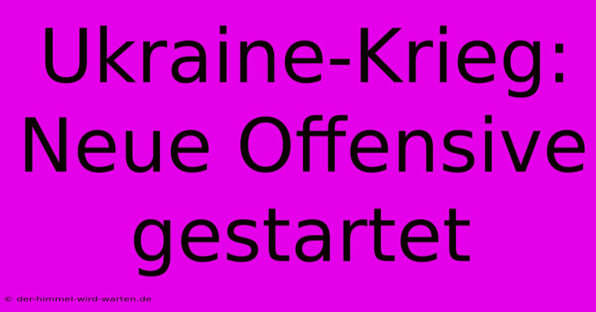 Ukraine-Krieg: Neue Offensive Gestartet