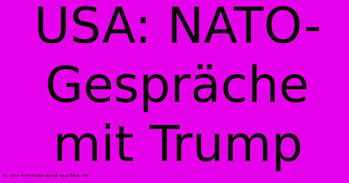 USA: NATO-Gespräche Mit Trump  