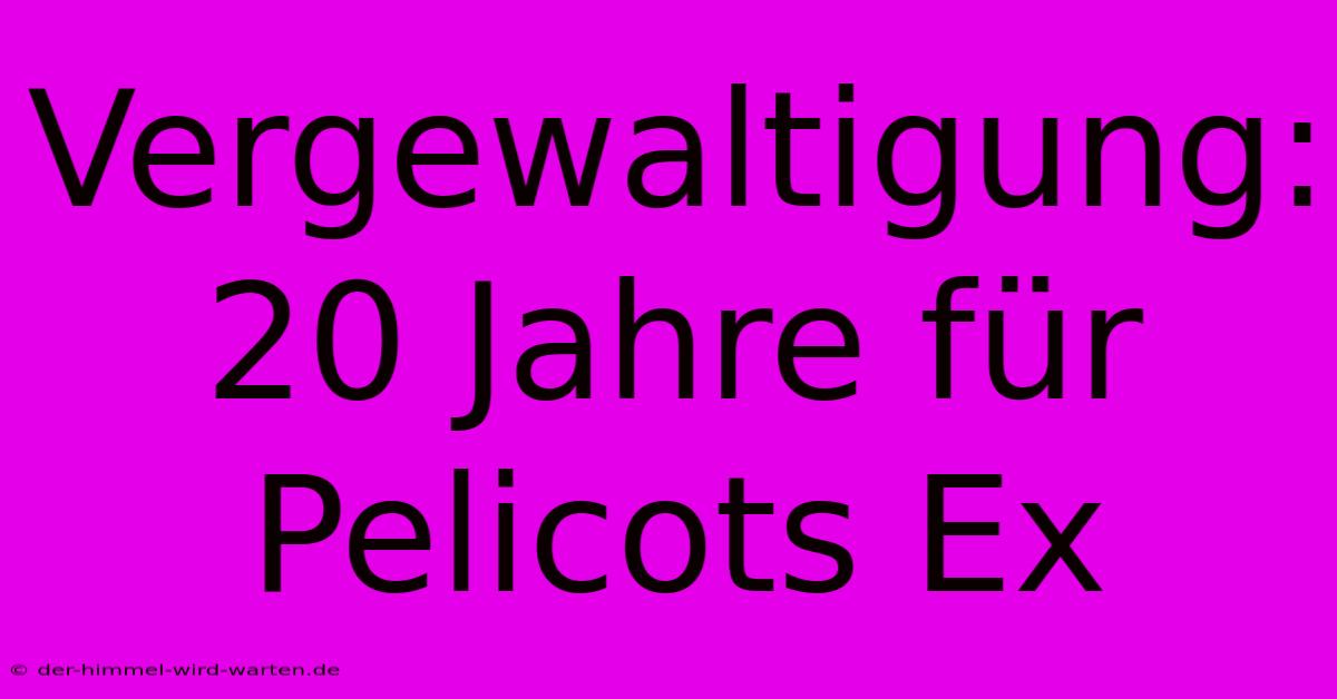 Vergewaltigung: 20 Jahre Für Pelicots Ex