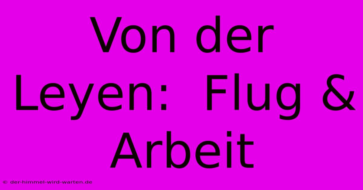 Von Der Leyen:  Flug & Arbeit