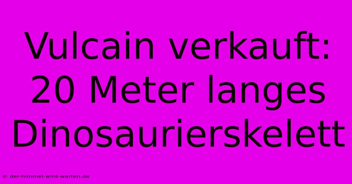 Vulcain Verkauft: 20 Meter Langes Dinosaurierskelett