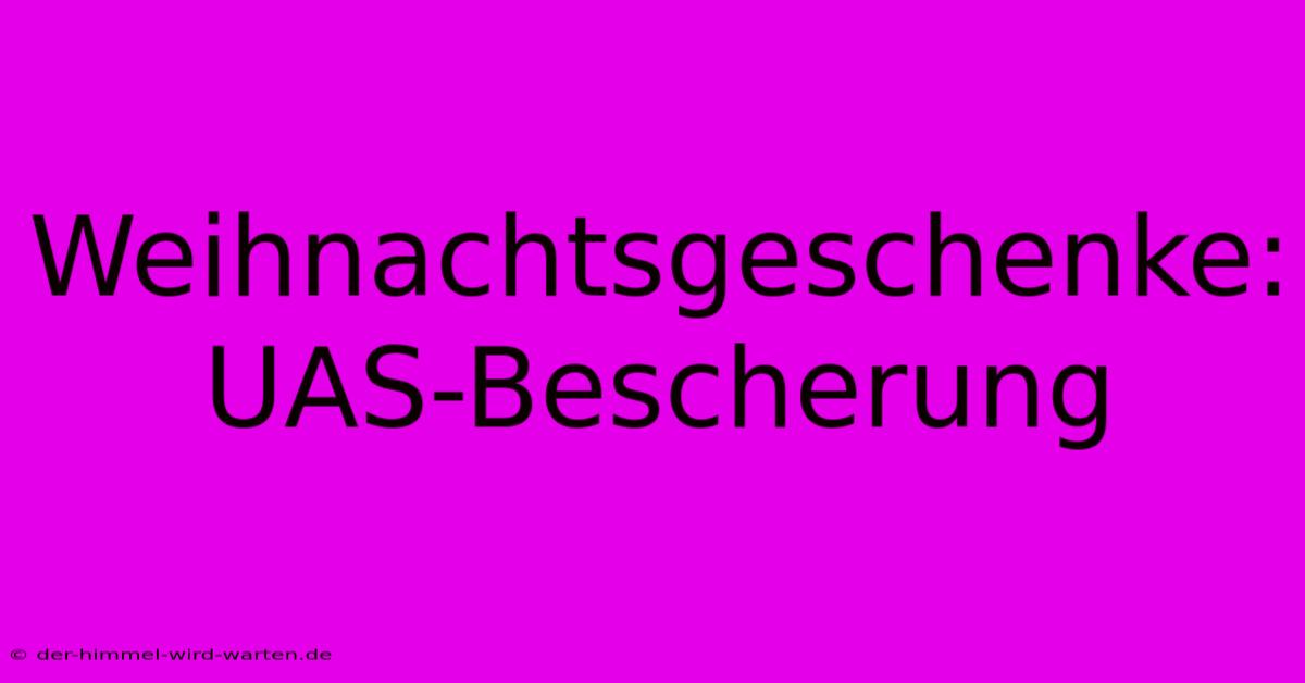 Weihnachtsgeschenke: UAS-Bescherung