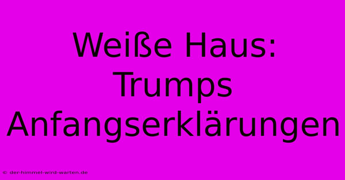 Weiße Haus: Trumps Anfangserklärungen