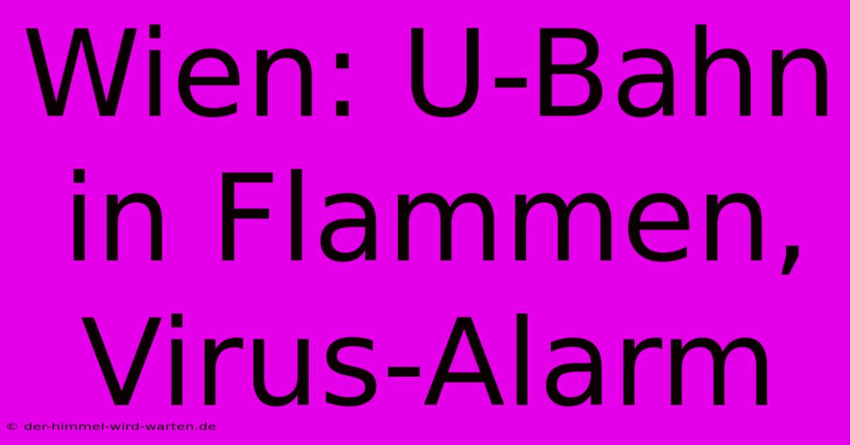 Wien: U-Bahn In Flammen,  Virus-Alarm