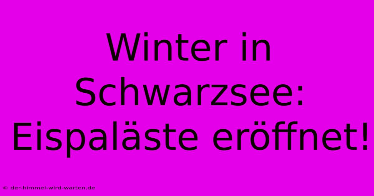 Winter In Schwarzsee: Eispaläste Eröffnet!