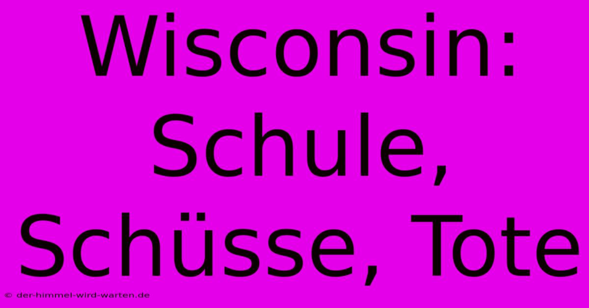 Wisconsin: Schule, Schüsse, Tote