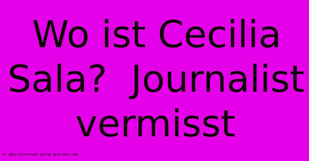 Wo Ist Cecilia Sala?  Journalist Vermisst