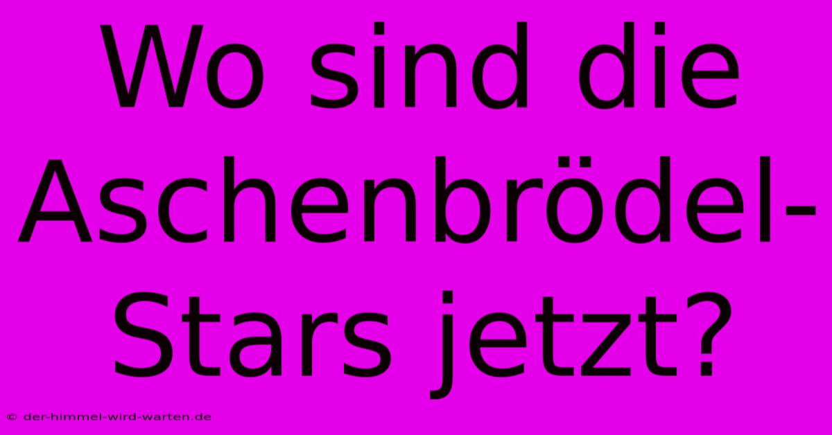 Wo Sind Die Aschenbrödel-Stars Jetzt?