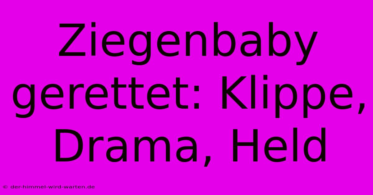 Ziegenbaby Gerettet: Klippe, Drama, Held