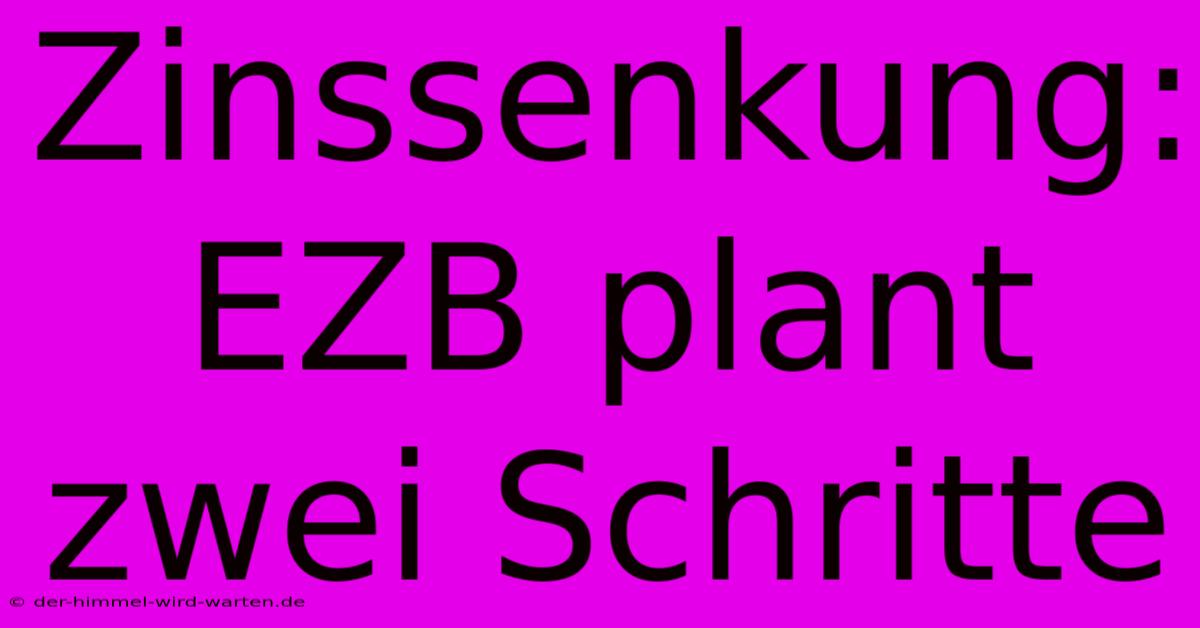 Zinssenkung: EZB Plant Zwei Schritte