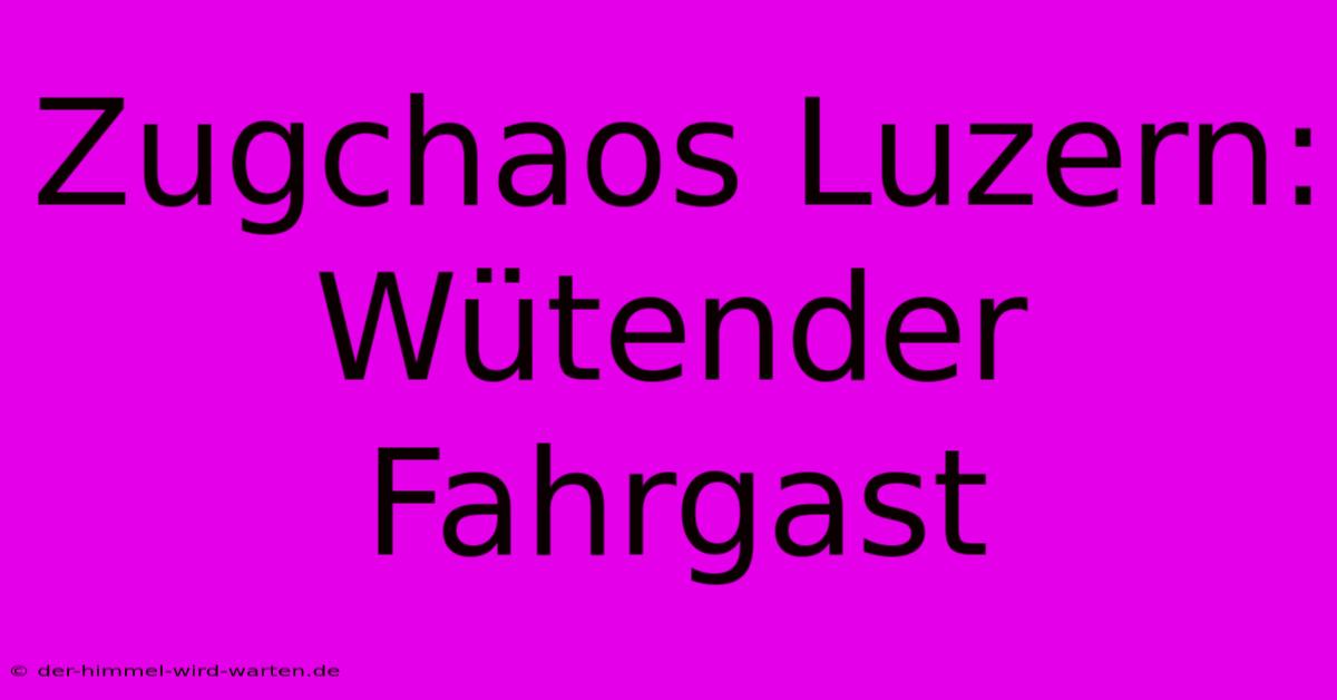 Zugchaos Luzern: Wütender Fahrgast