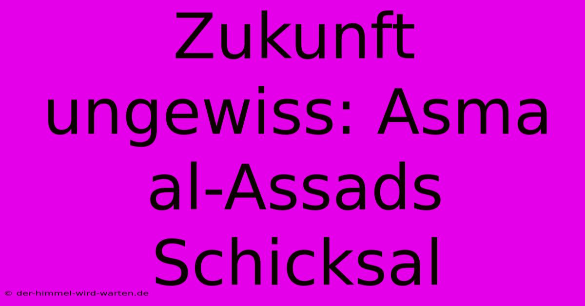 Zukunft Ungewiss: Asma Al-Assads Schicksal