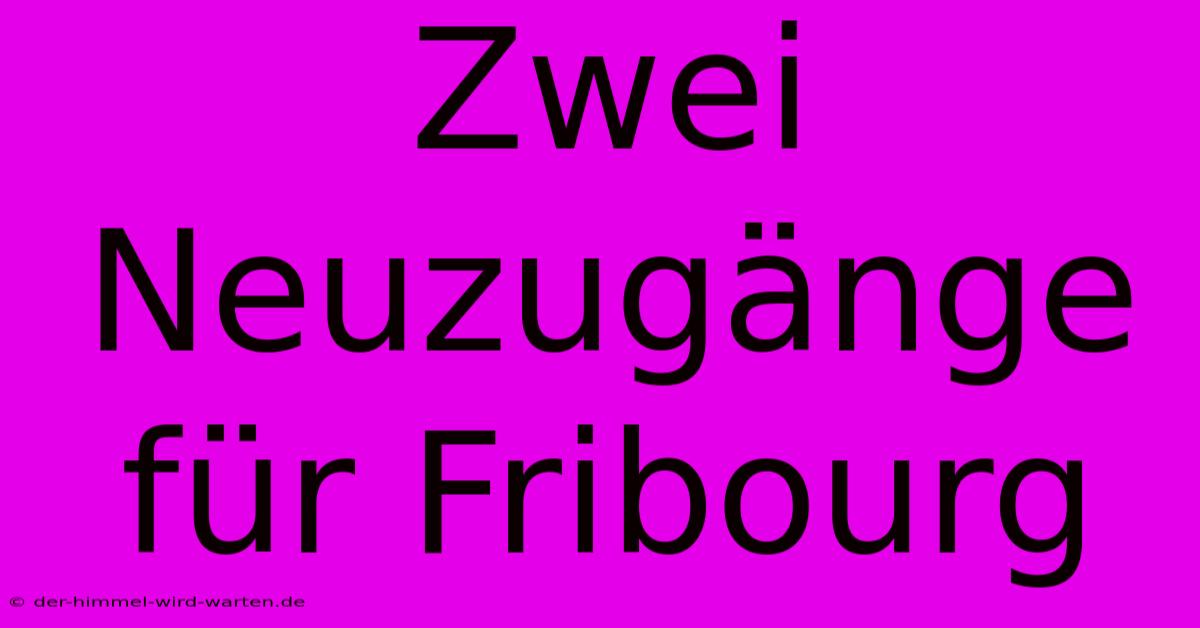 Zwei Neuzugänge Für Fribourg