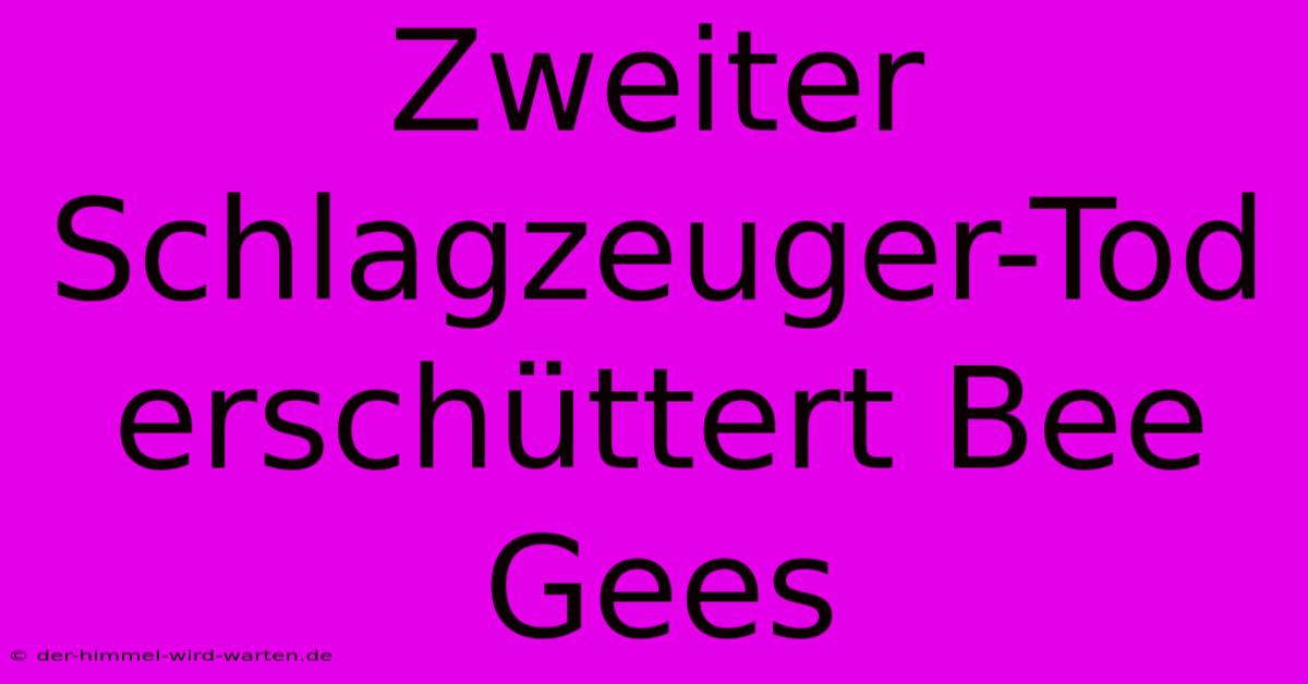 Zweiter Schlagzeuger-Tod Erschüttert Bee Gees